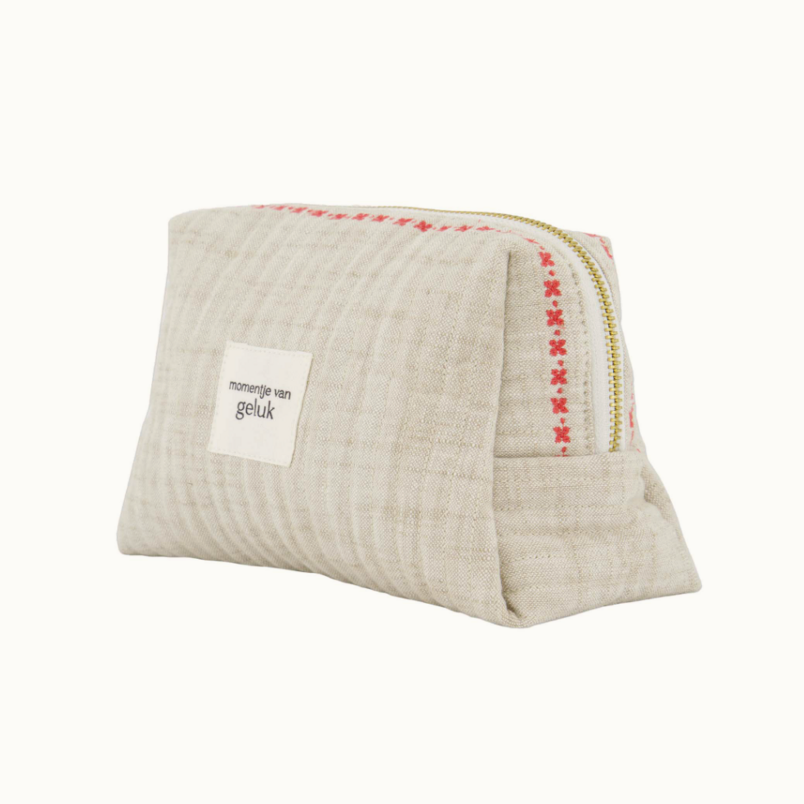 ZUSSS ZUSSS - Toilettas momentje van geluk off white/rood