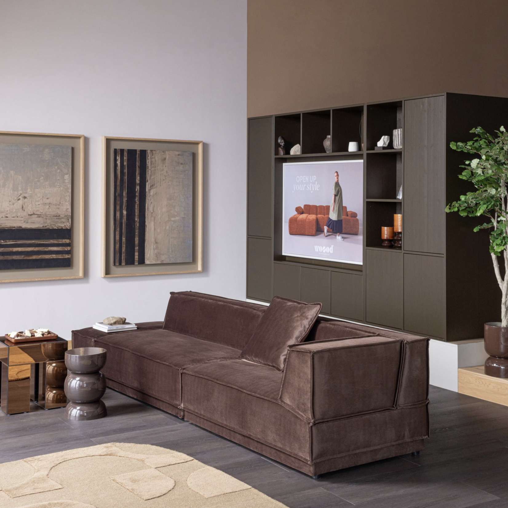 WOOOD EXCLUSIVE WOOOD - TV Opbergkast Meggy 160cm grenen middenbruin [fsc]