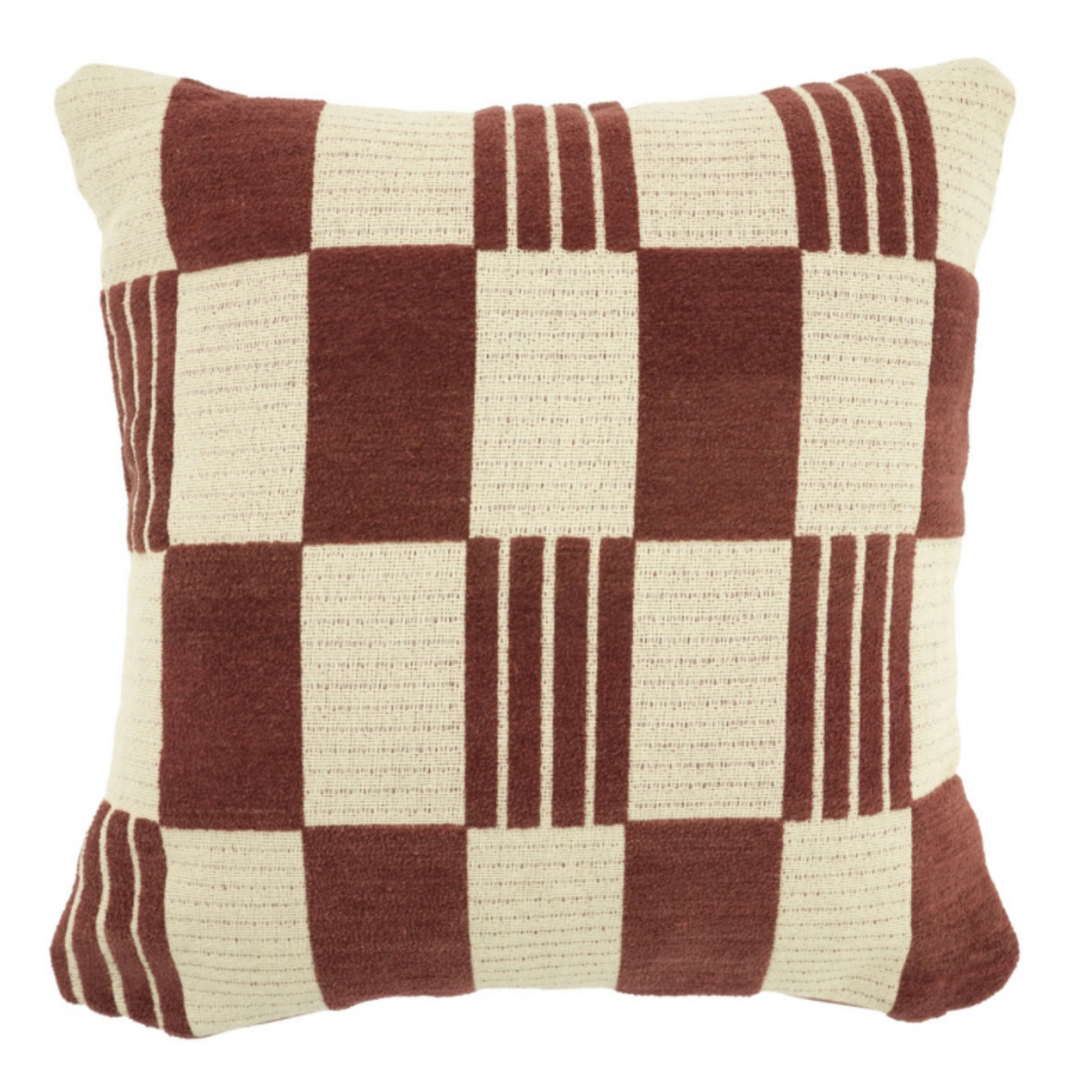 BY BOO BY-BOO - Kussen twist 45x45cm burgundy