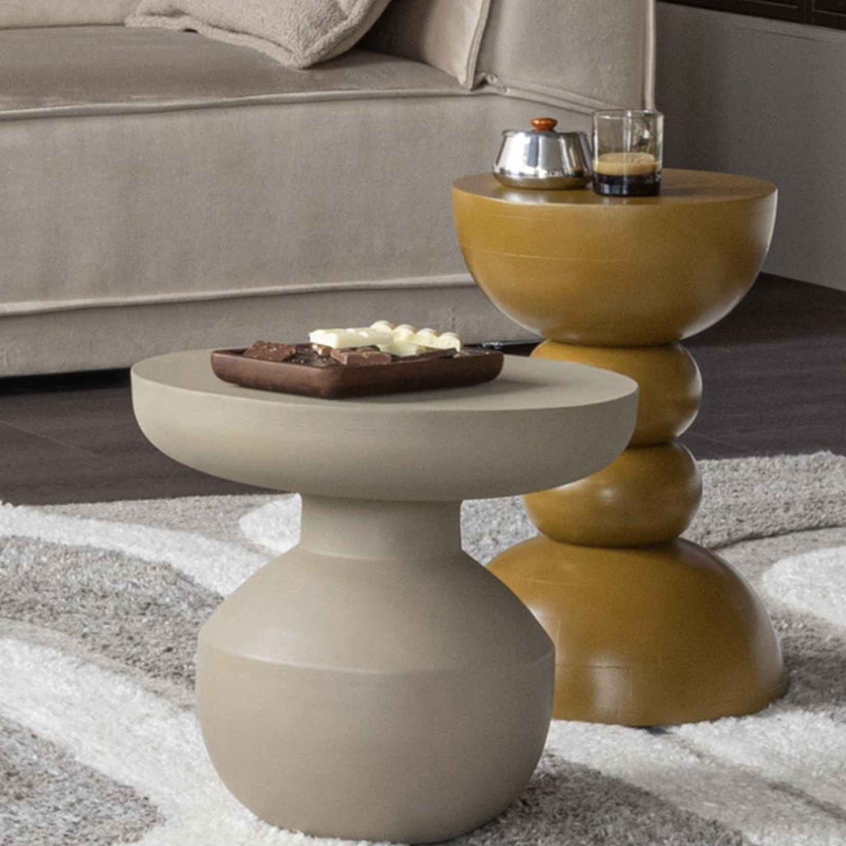 WOOOD EXCLUSIVE WOOOD  - Bijzettafel Bova metaal bruin H 40 x B 45 x D 45 cm