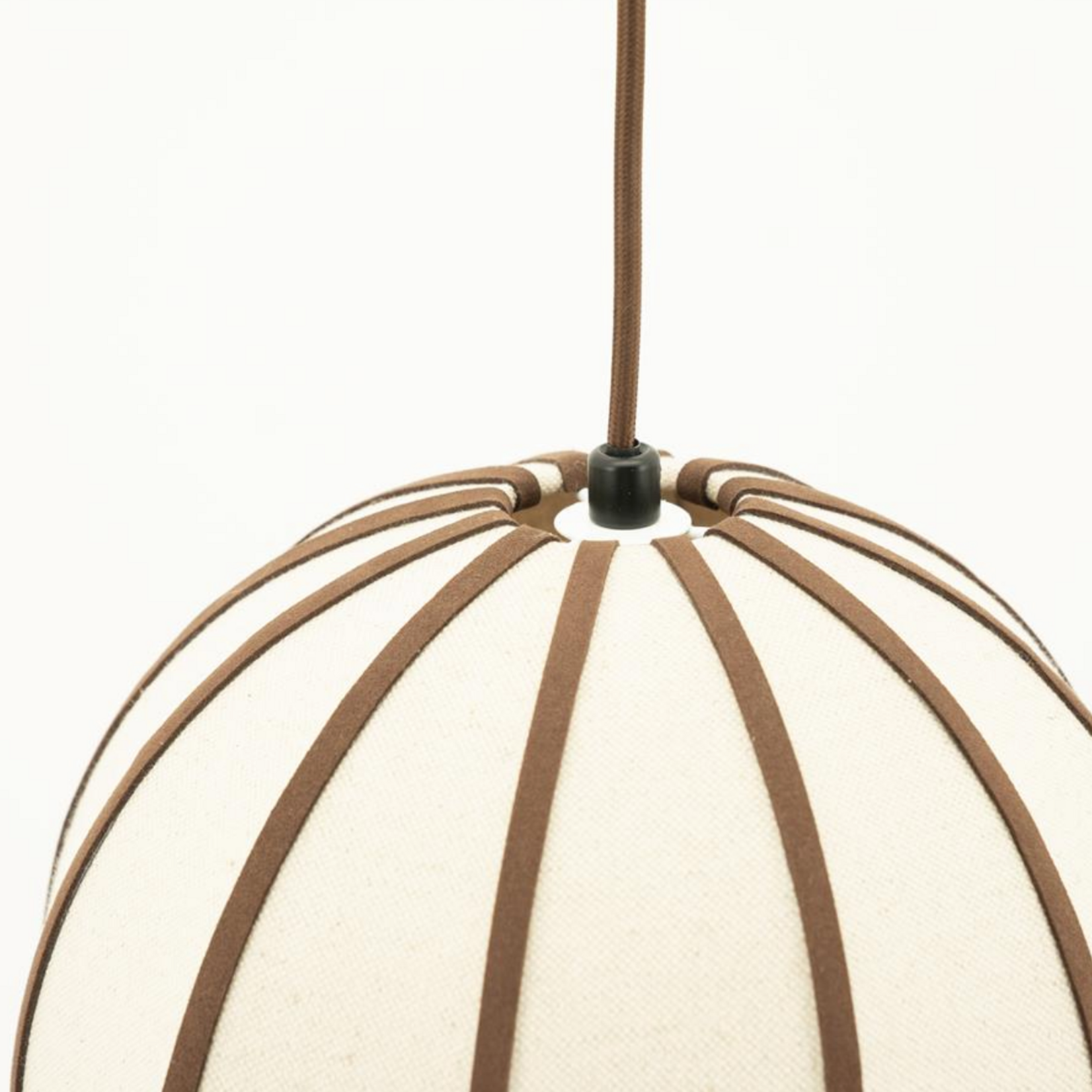 BY BOO BY-BOO - Hanglamp cocoon natural 66cmx28cm  linnen en leder