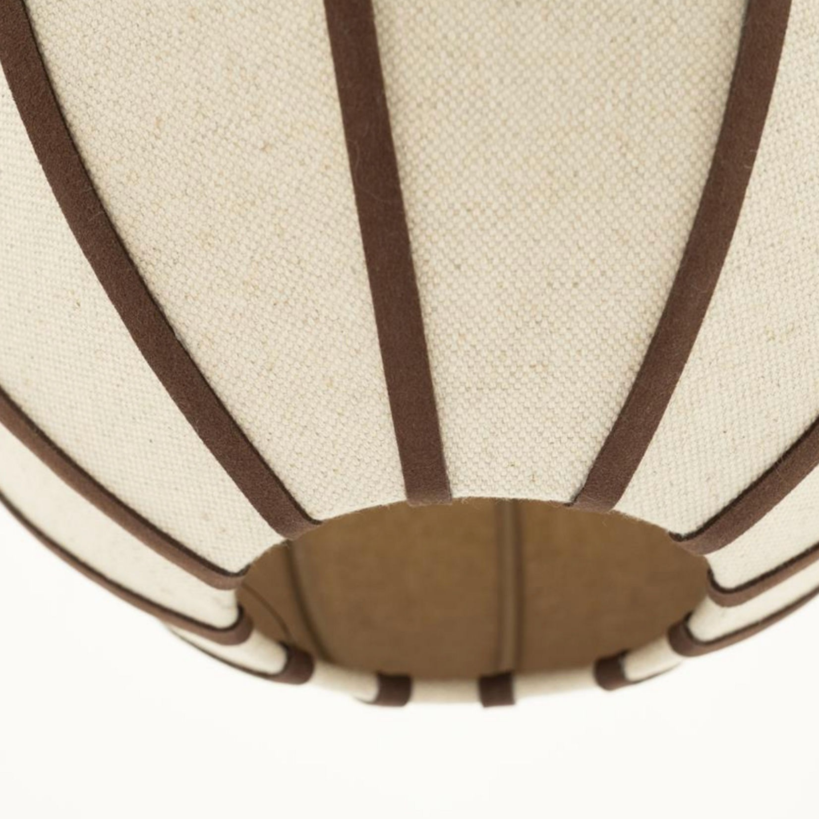 BY BOO BY-BOO - Hanglamp cocoon natural 66cmx28cm  linnen en leder