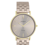 OOZOO OOZOO - Horloge met taupe roestvrijstalen armband - C20404