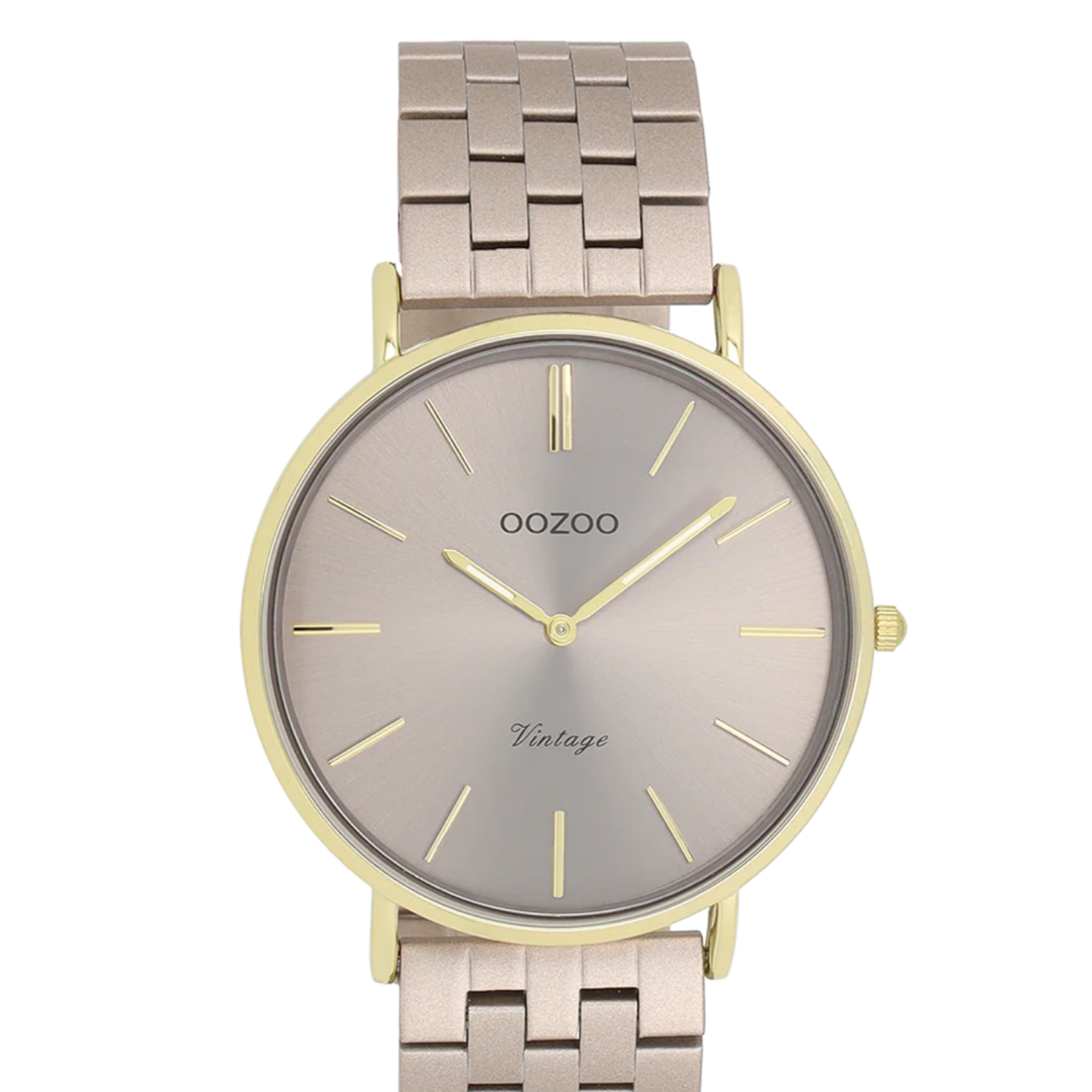 OOZOO OOZOO - Horloge met taupe roestvrijstalen armband - C20404