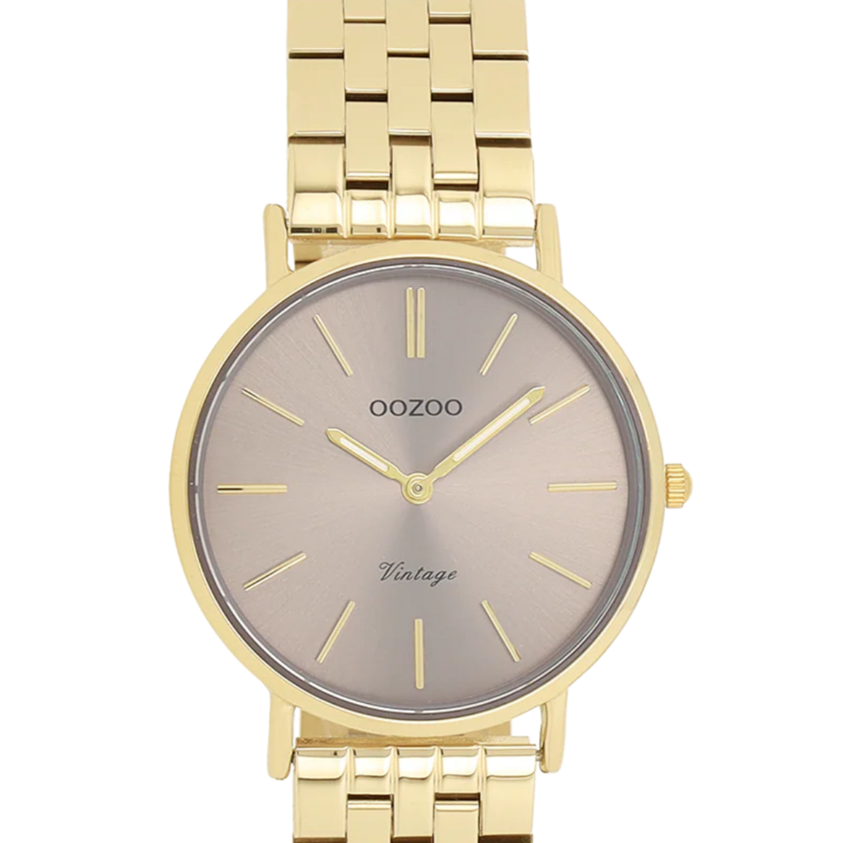 OOZOO OOZOO - Horloge met taupe roestvrijstalen armband - C20408
