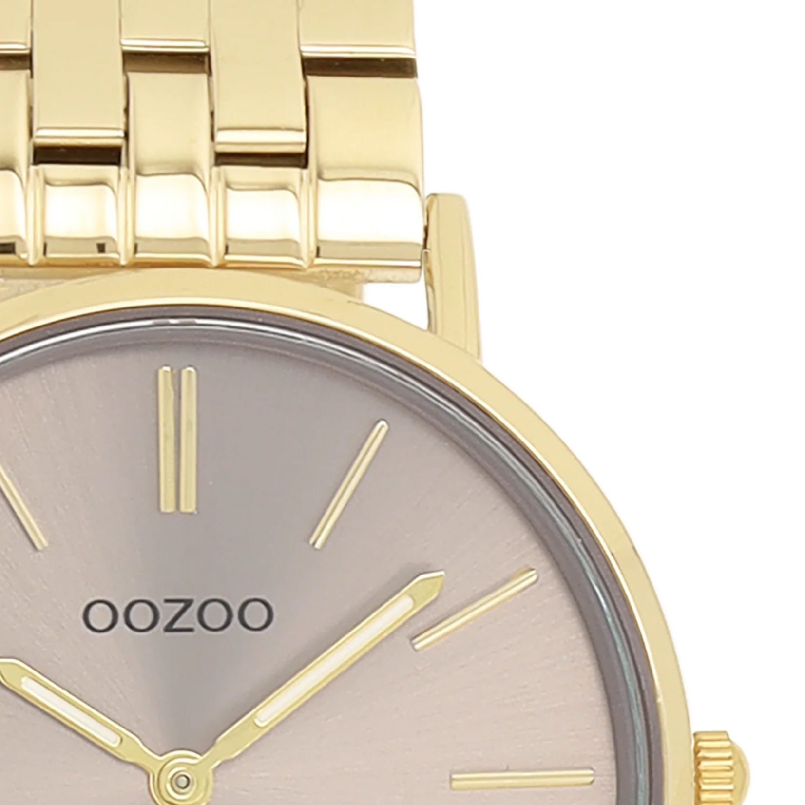 OOZOO OOZOO - Horloge met taupe roestvrijstalen armband - C20408
