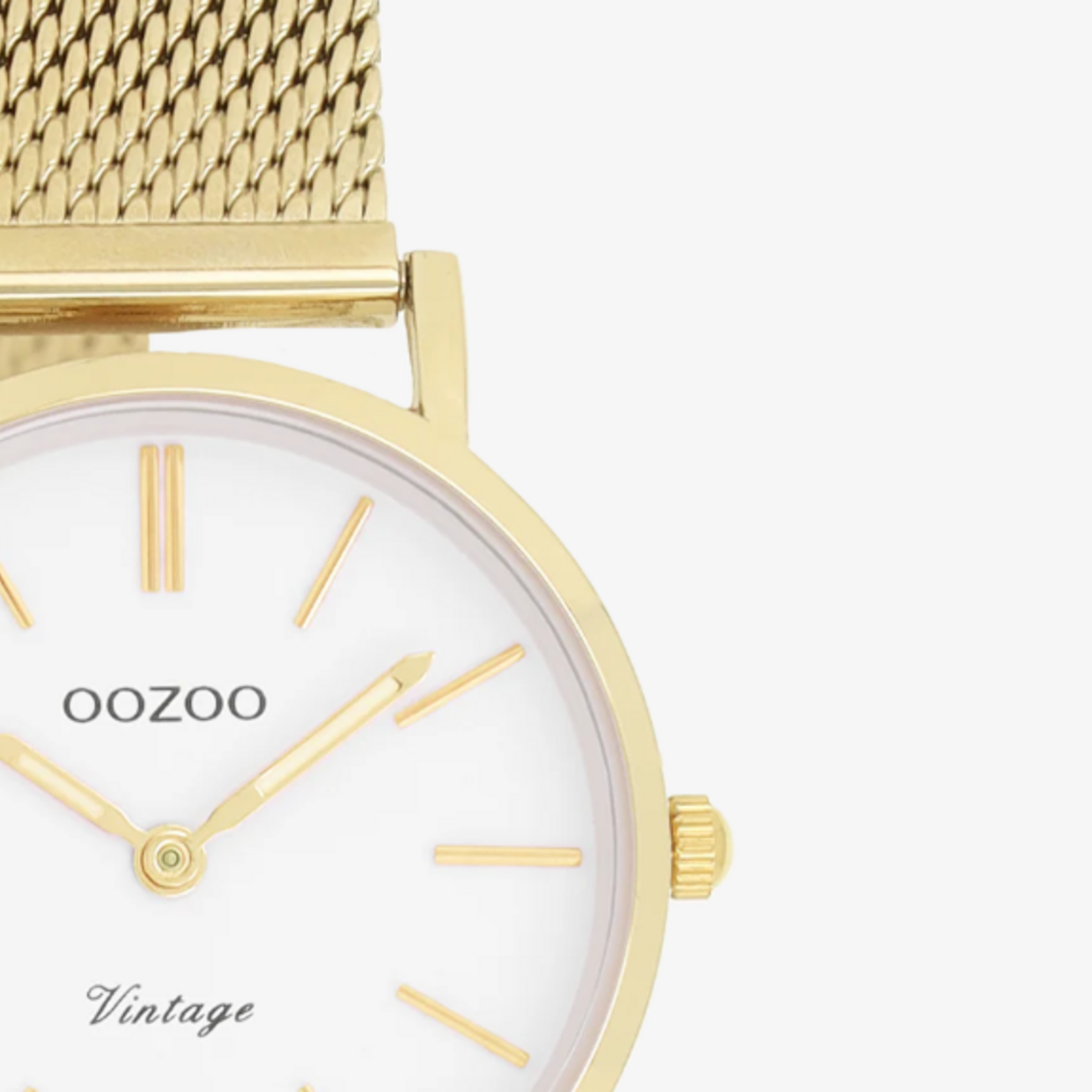OOZOO OOZOO -  Horloge goudkleurig met metalen mesh armband - C20231