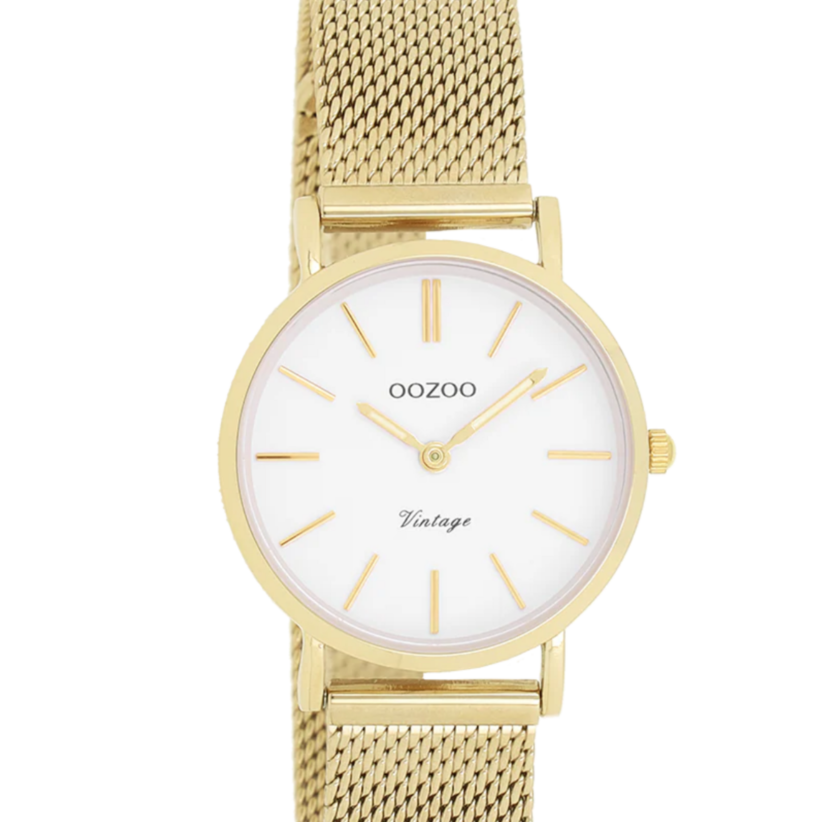 OOZOO OOZOO -  Horloge goudkleurig met metalen mesh armband - C20231