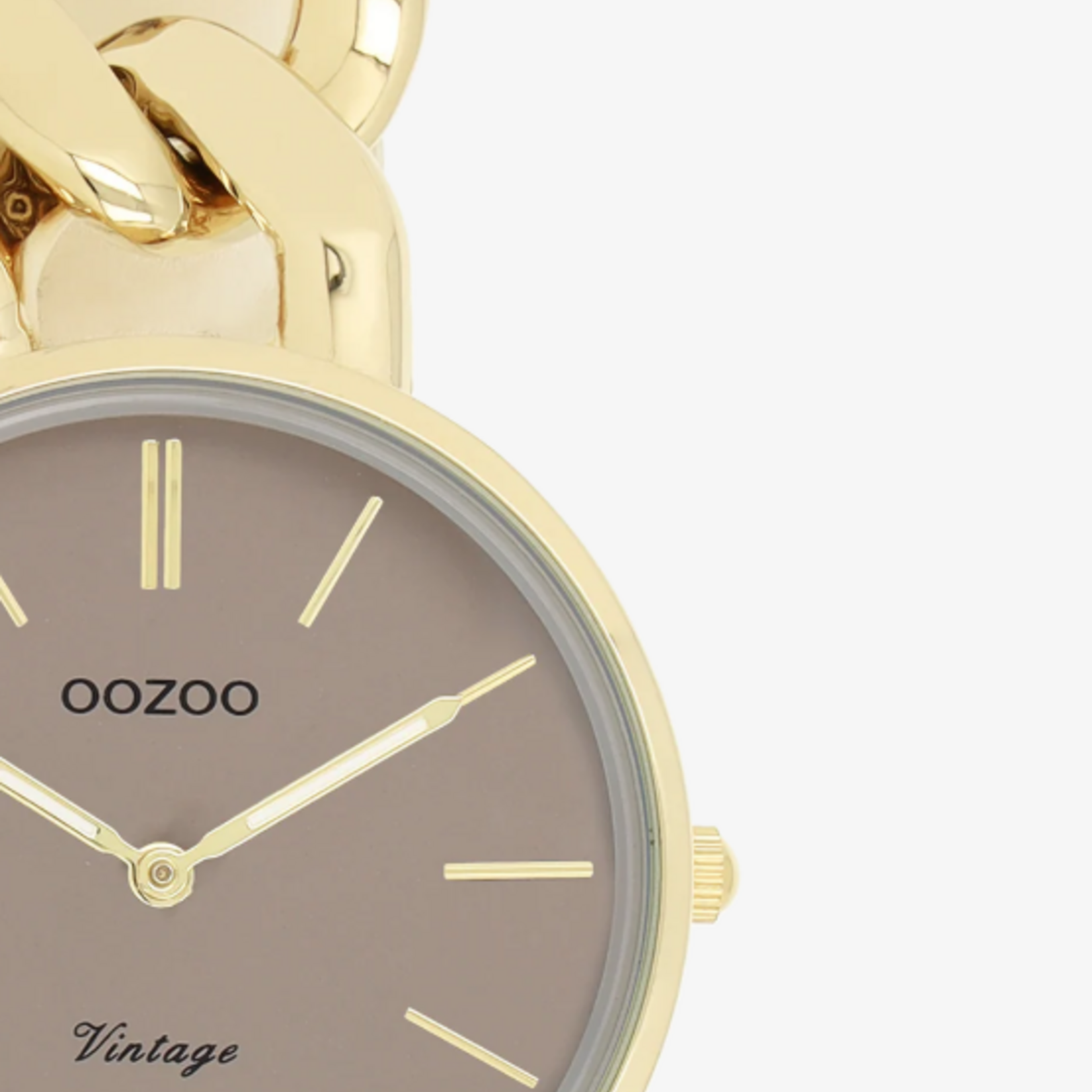 OOZOO OOZOO -  Horloge goudkleurige met grove schakelarmband - C20357