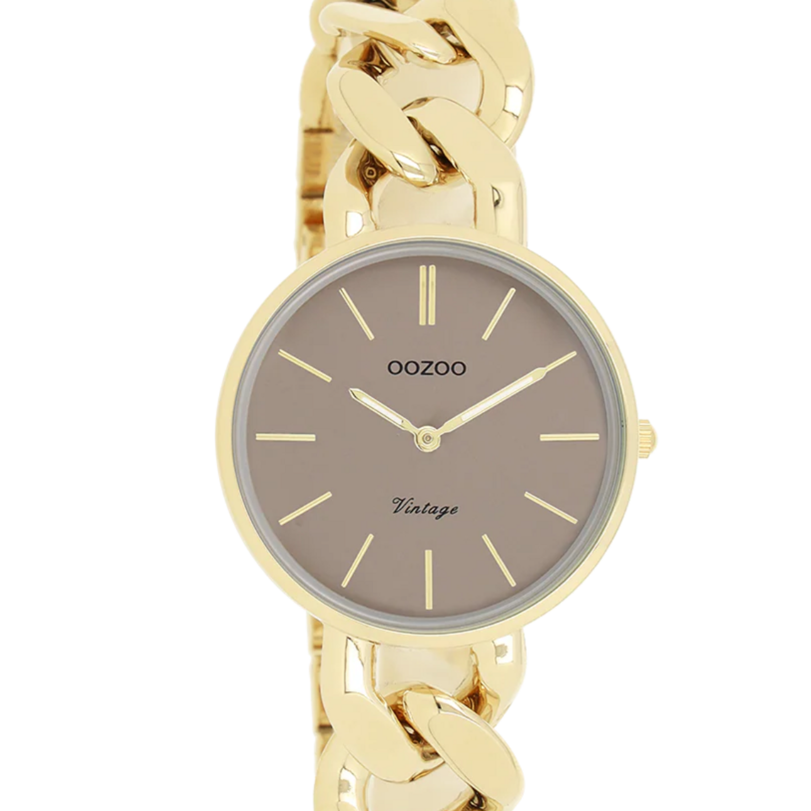 OOZOO OOZOO -  Horloge goudkleurige met grove schakelarmband - C20357