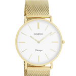 OOZOO OOZOO - Horloge goudkleurig met metalen mesh armband - C9909