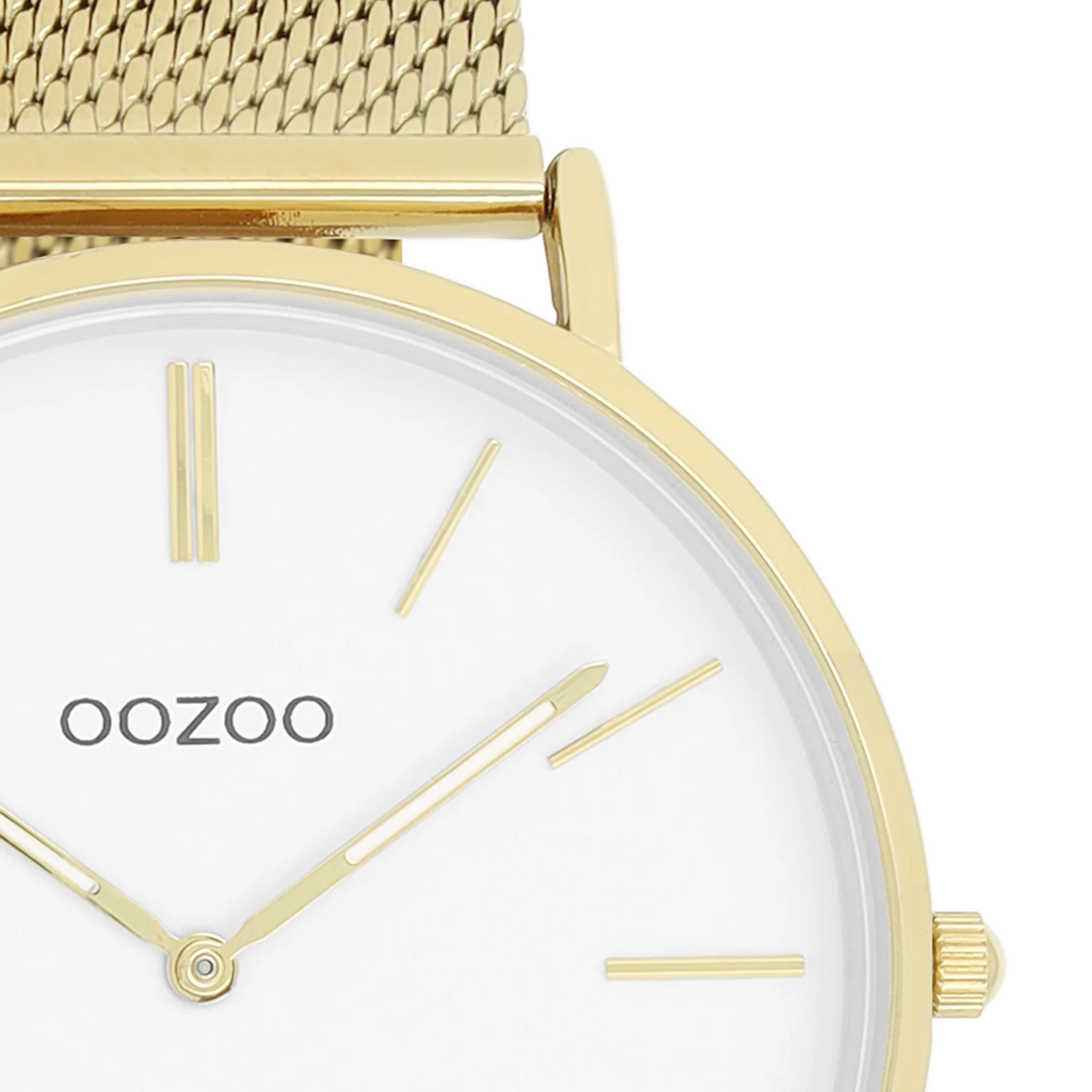 OOZOO OOZOO - Horloge goudkleurig met metalen mesh armband - C9909