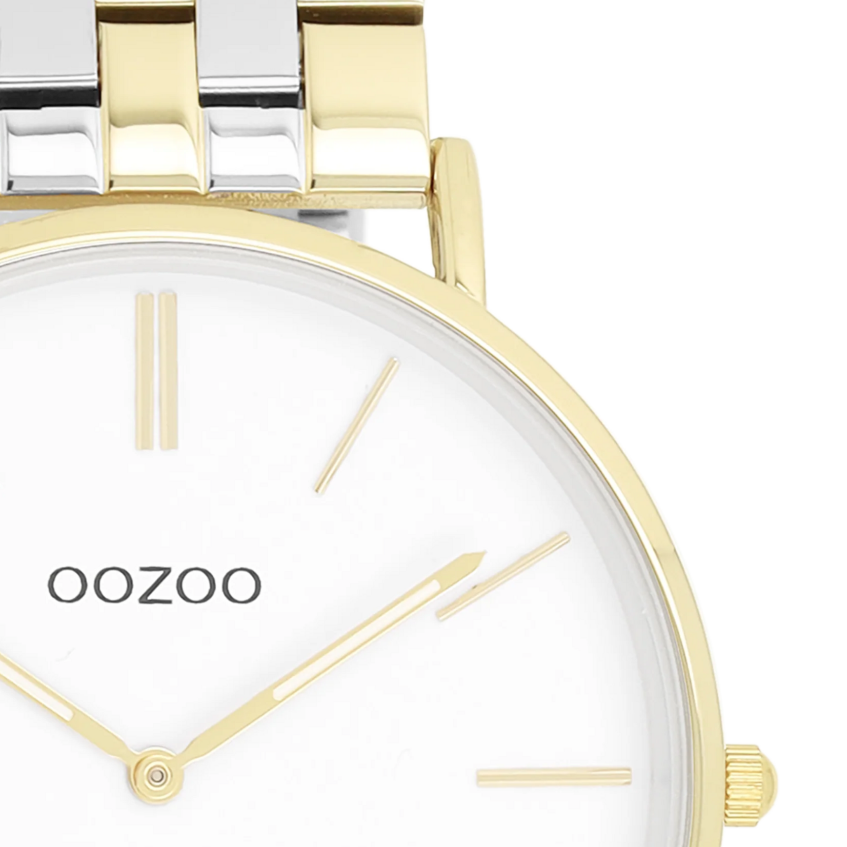 OOZOO OOZOO - Horloge Goudkleurig met zilverkleurig/gouden roestvrijstalen armband - C20402