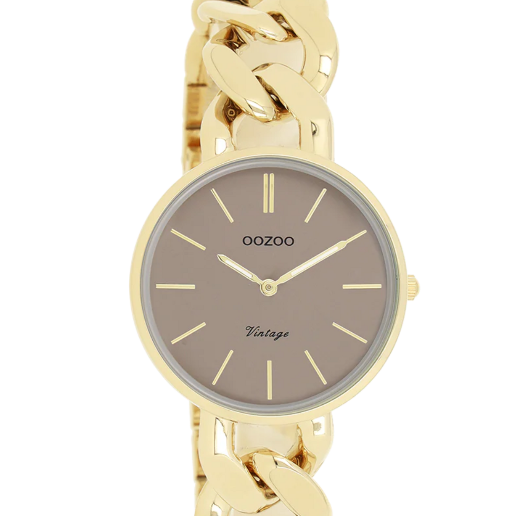 OOZOO OOZOO - Horloge goudkleurig met grove schakelarmband - C20358
