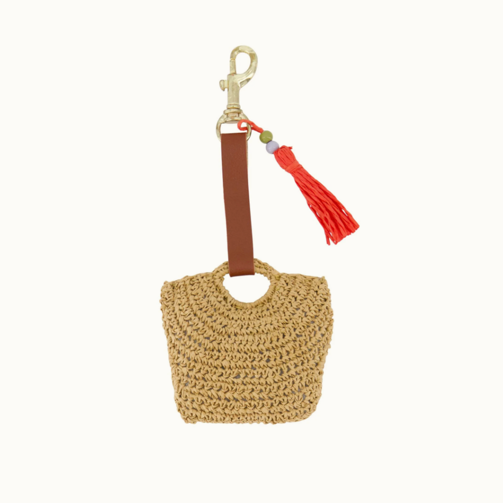 ZUSSS ZUSSS - Gehaakt tas/sleutelhanger tas naturel