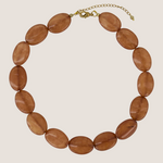 ZUSSS ZUSSS - Platte kralen ketting warm caramel