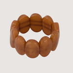 ZUSSS ZUSSS - Brede elastieken kralen armband warm caramel