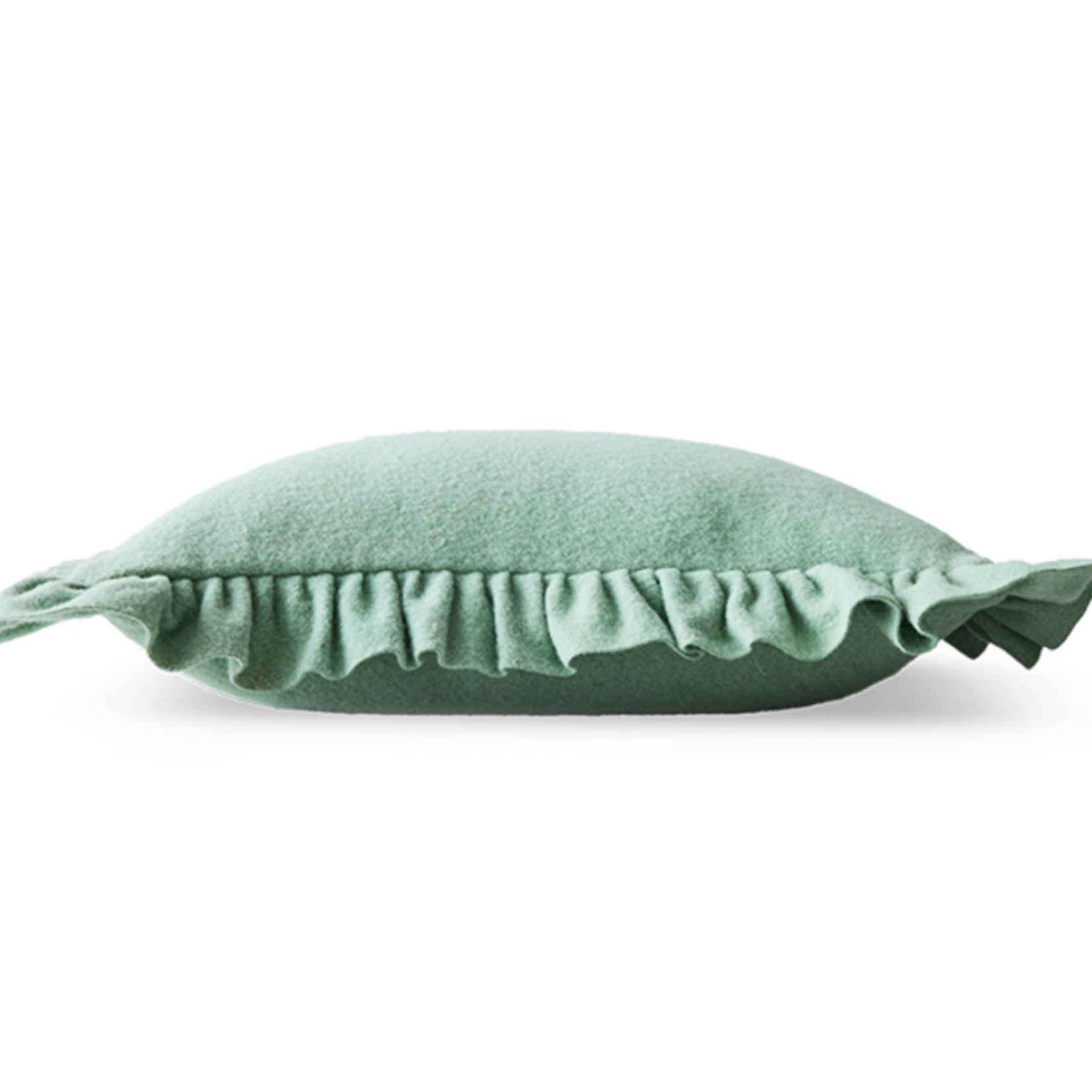HKLIVING HKLIVING - Kussen vilt mintgroen 60x40cm met ruffles TCU0026