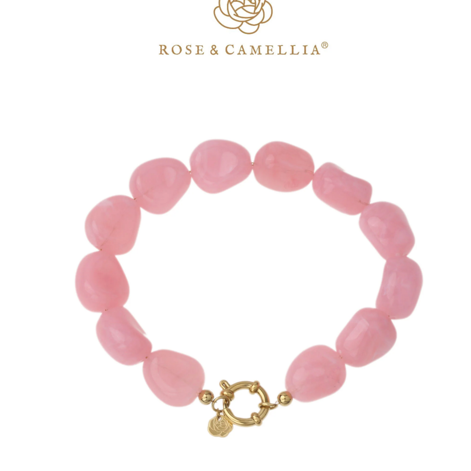 ROSE & CAMELLIA ROSE & CAMELLIA - Armband kralen zacht rose