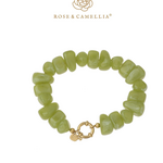 ROSE & CAMELLIA ROSE & CAMELLIA - Armband kralen zachtgroen