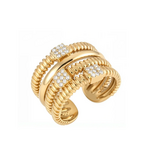 ROSE & CAMELLIA ROSE & CAMELLIA - Ring goud met steentjes maat 18