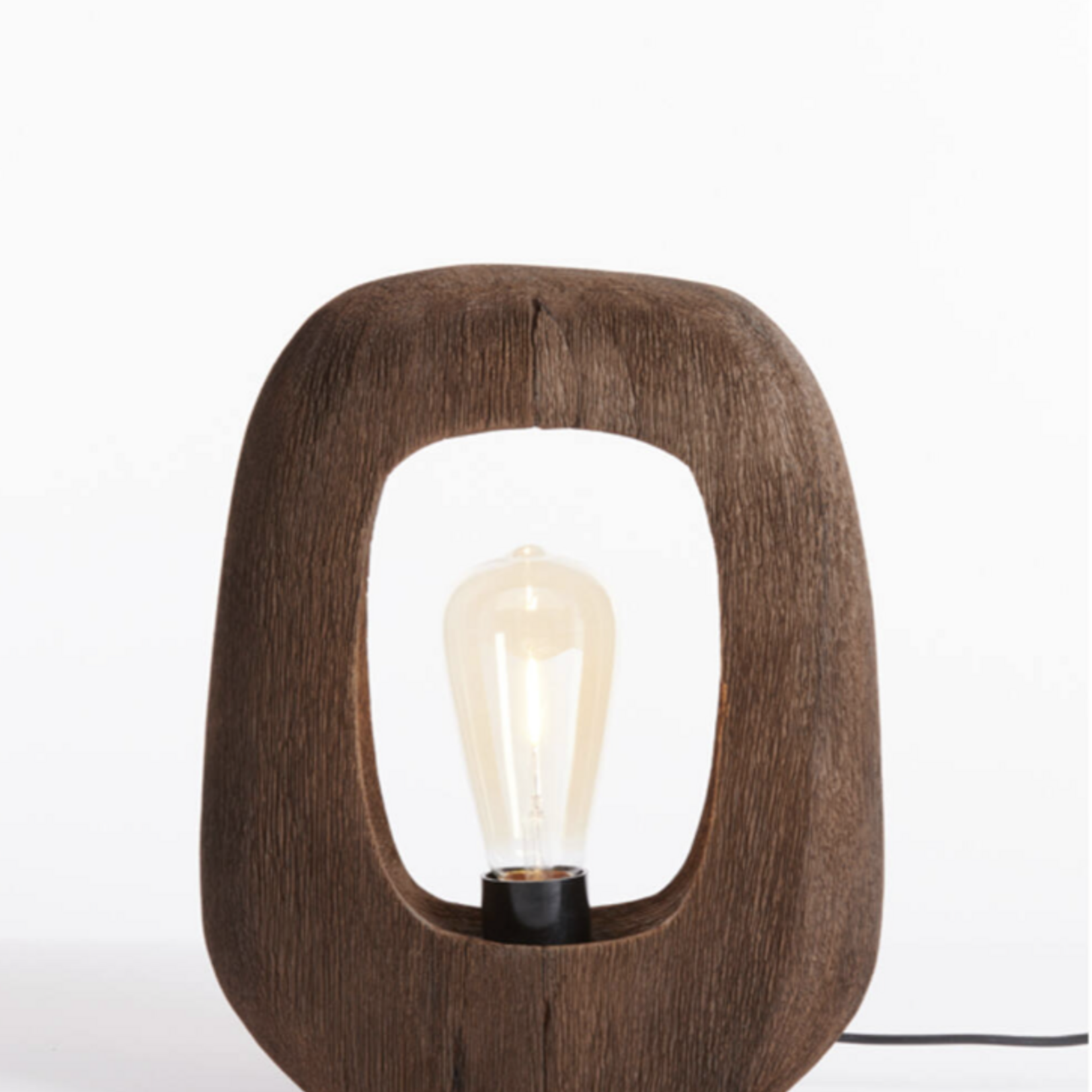 -- Tafellamp 24x8x30 cm hout chocolade bruin