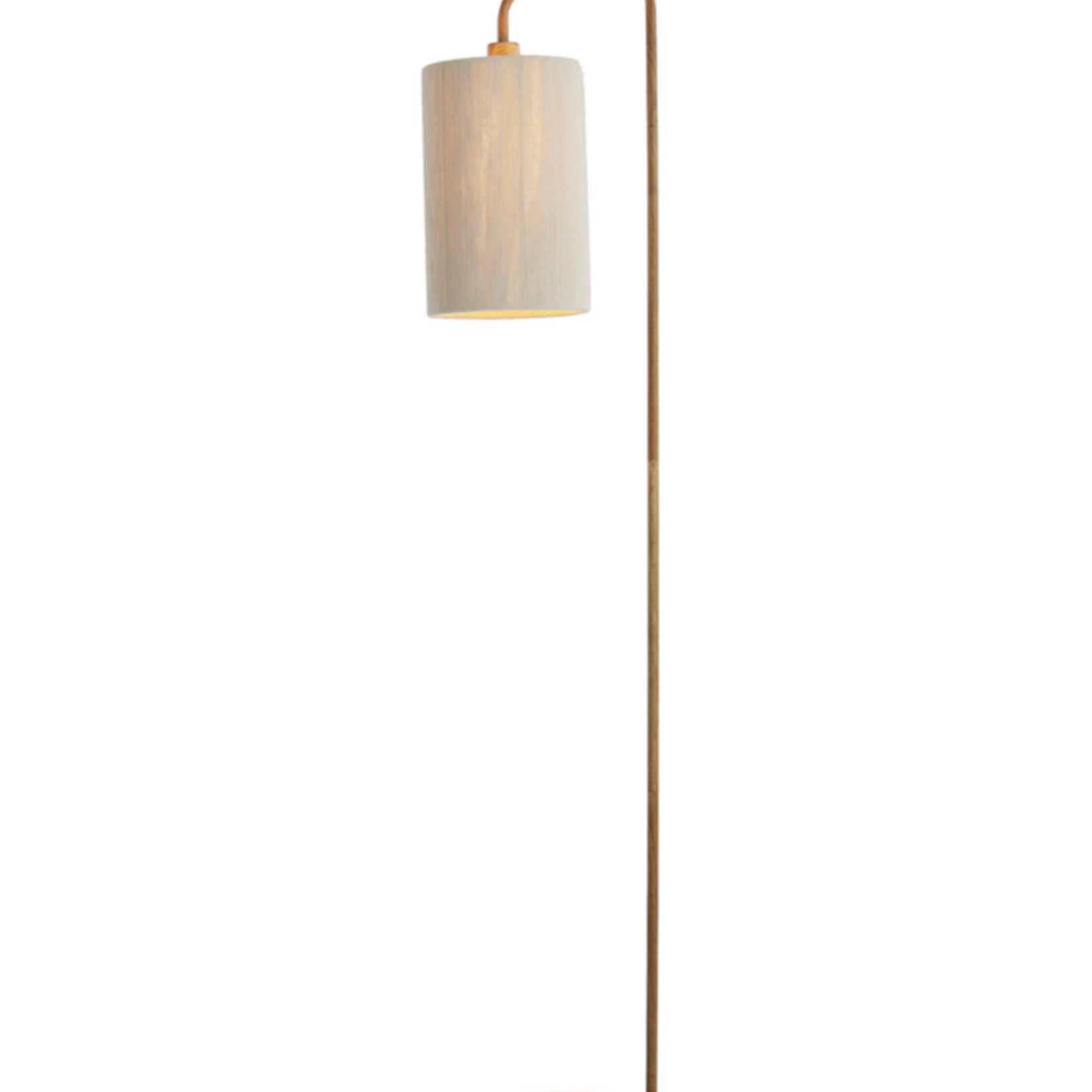 -- Vloerlamp 33,5x28x155 cm hout print naturel+touw crème