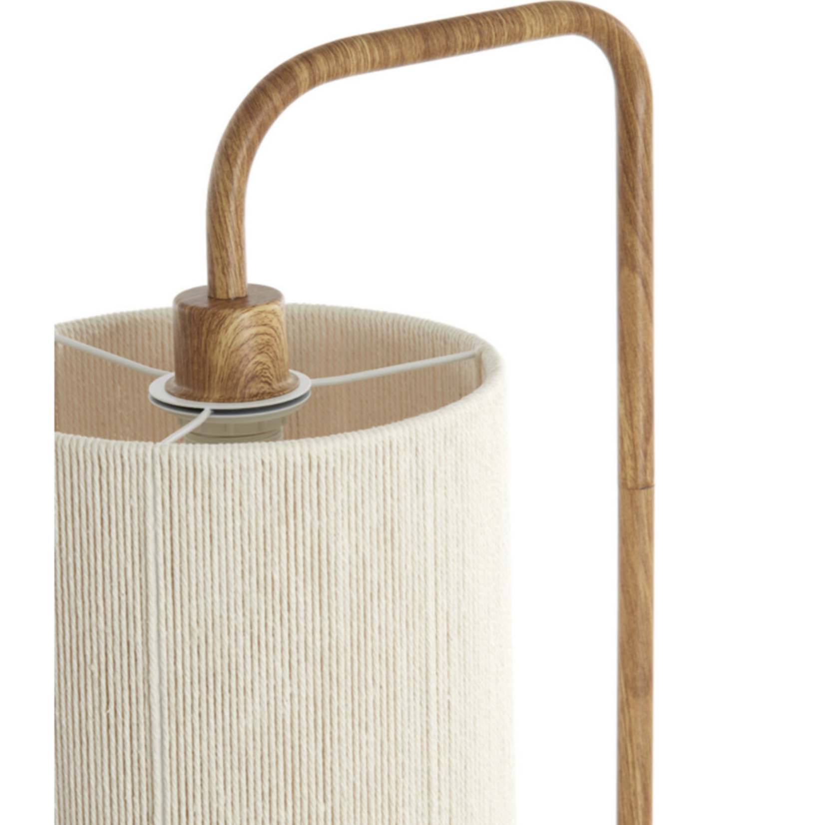 -- Vloerlamp 33,5x28x155 cm hout print naturel+touw crème