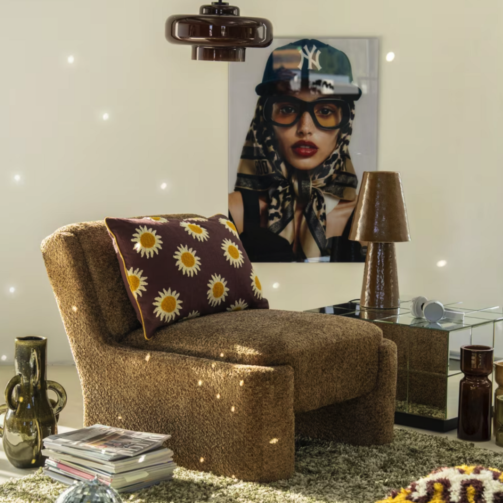 BY BOO BY-BOO - Hanglamp Vetro glas Bruin