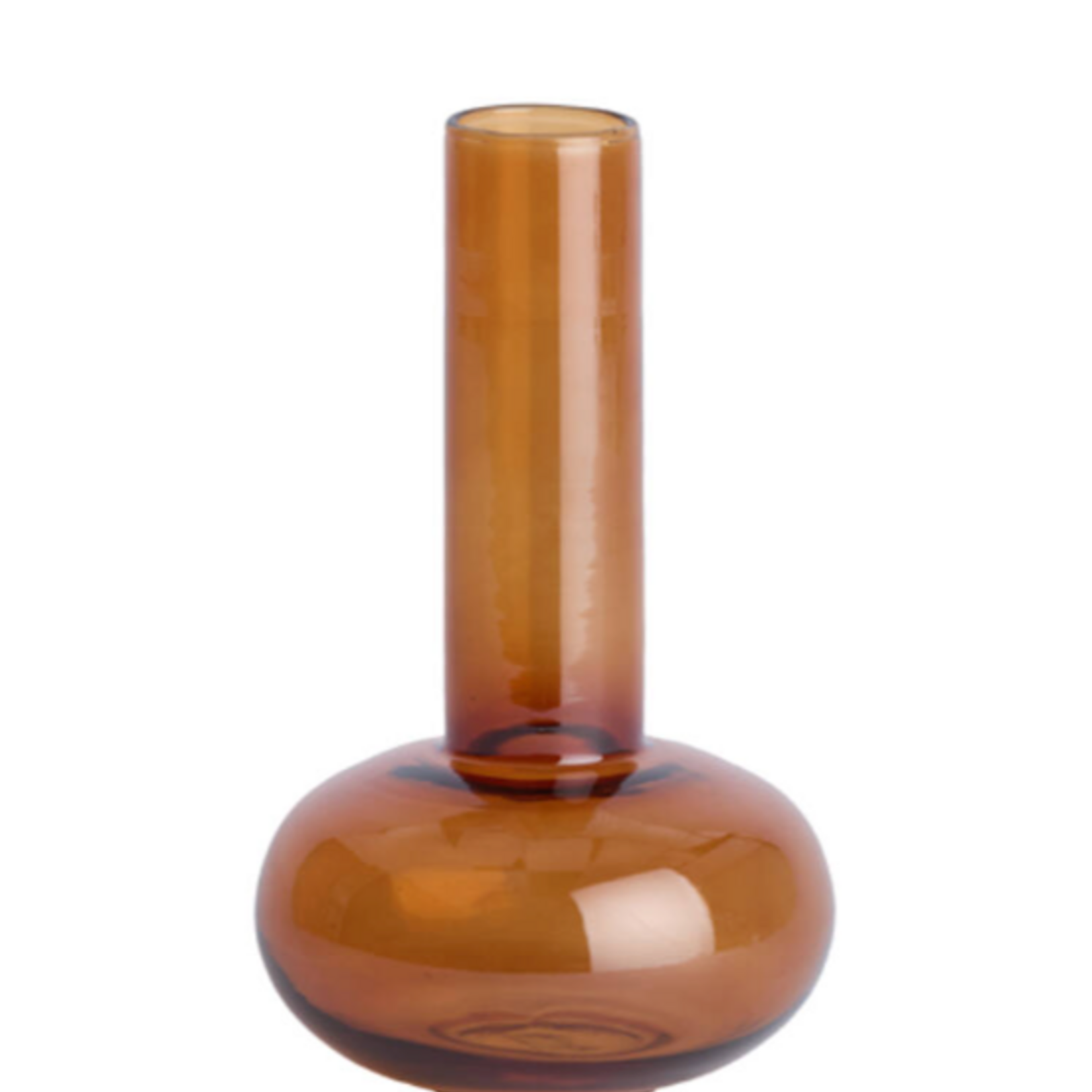 -- Vaas Ø14x25,5 cm  glas bruin