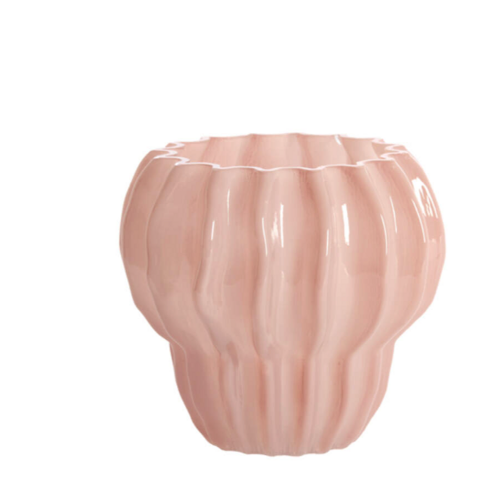 -- Vaas Ø17,5x16 cm  glas roze