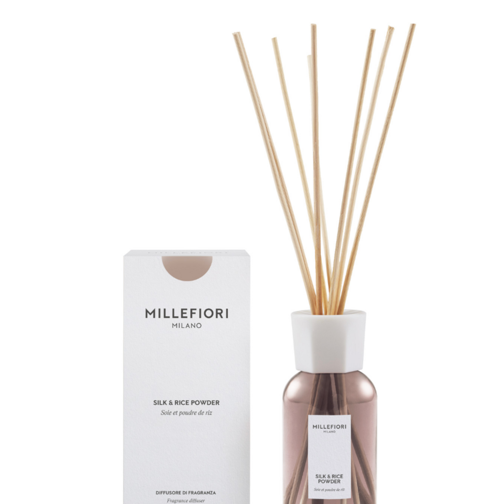 MILLEFIORI MILANO MILLEFIORI MILANO - Reed diffuser 250 ml Silk & Rice powder