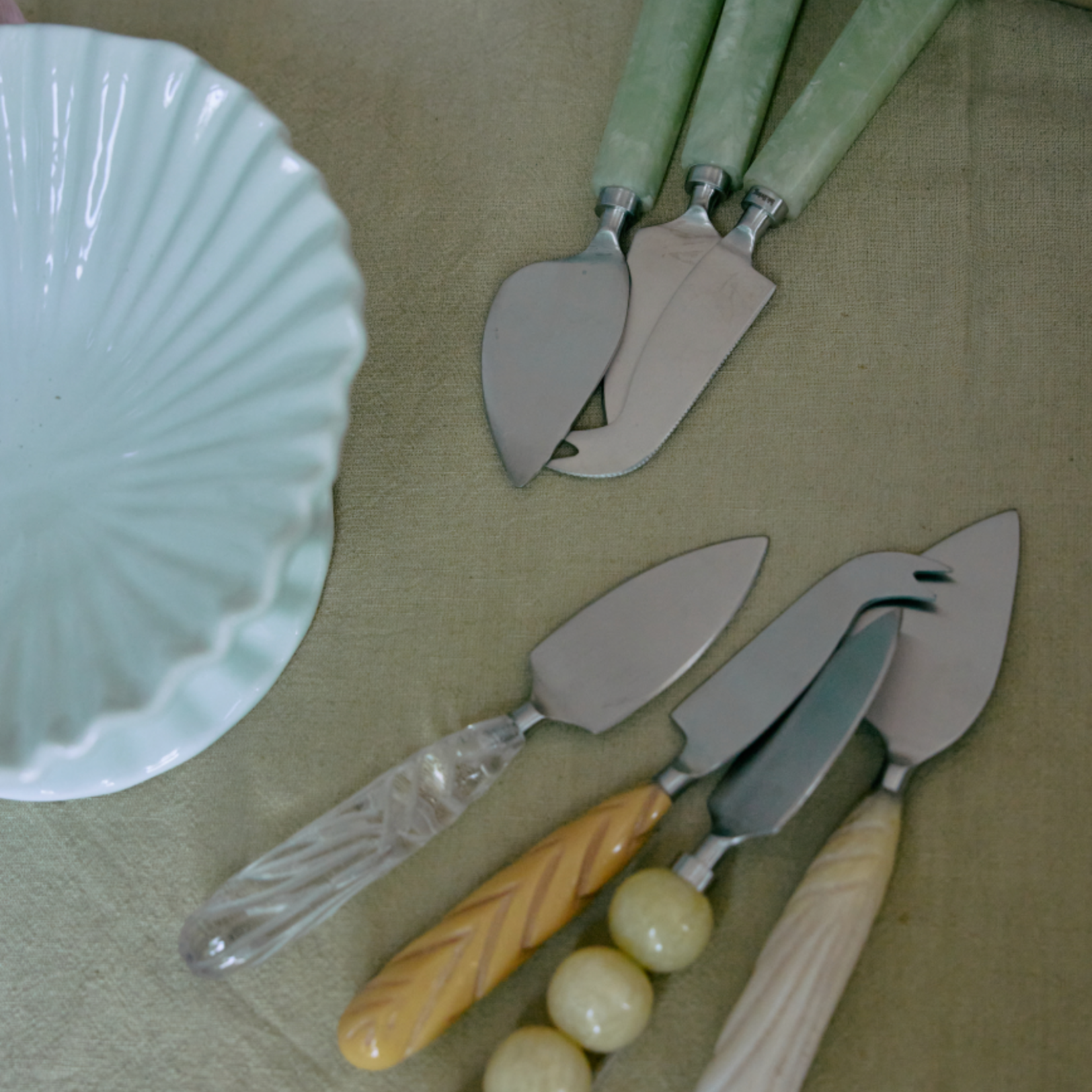 HKLIVING HKLIVING - Kaas messen crème set van 3 KCU0025
