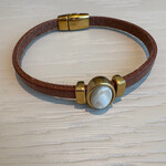QOSS QOSS - Armband FEMMIE bruin goud ovaal M (18cm)