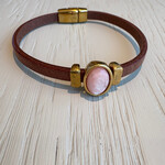 QOSS QOSS - Armband FEMMIE bruin goud roze  ovaal