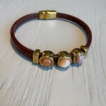 QOSS QOSS - Armband Merel bruin goud nude serie-M