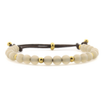 QOSS QOSS - Armband Mette goud polaris beige kraal uni