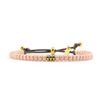 QOSS QOSS - Armband Maartje goud kraal zacht rose Uni