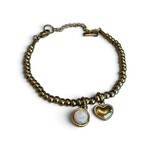 QOSS QOSS - Armband Zoey goud bol-hartje crème