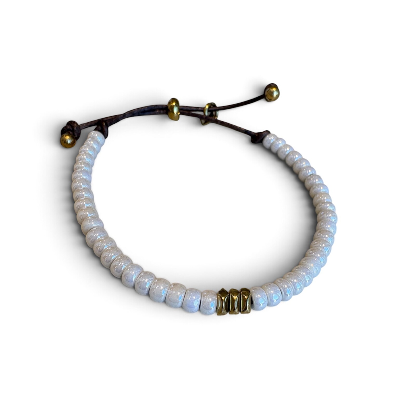 QOSS QOSS - Armband Maartje goud kraal ivoor Uni