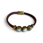 QOSS QOSS - Armband Merel bruin goud honing serie-M