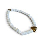 QOSS QOSS - Armband  Yvonne goud mother of pearl + hartje L/XL