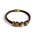 QOSS QOSS - Armband Merel bruin goud nude serie-M