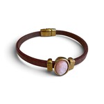 QOSS QOSS - Armband Femmie bruin goud roze  ovaal