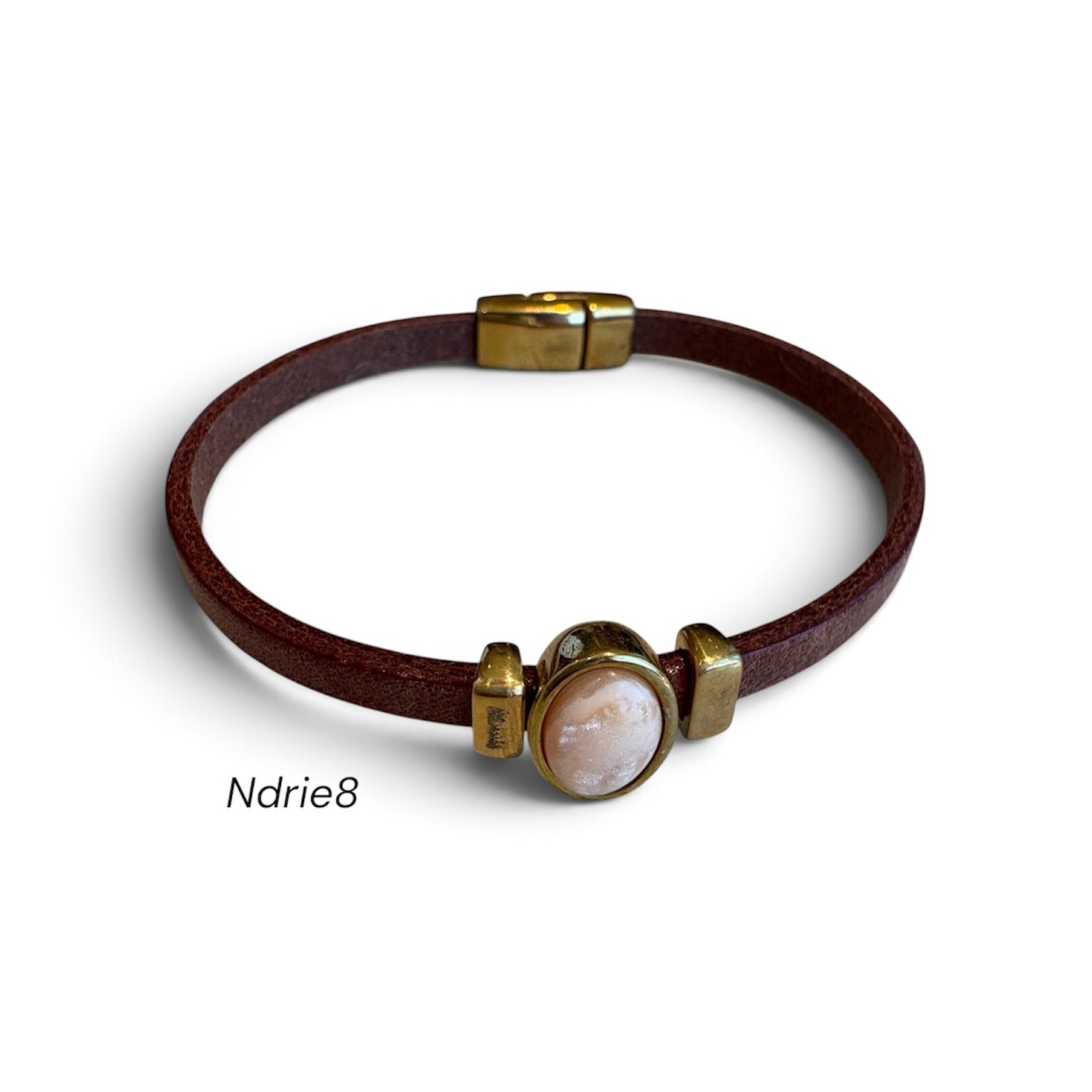 QOSS QOSS - Armband Femmie bruin goud nude ovaal