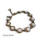 QOSS QOSS - Armband  Loïs goud bol crème uni
