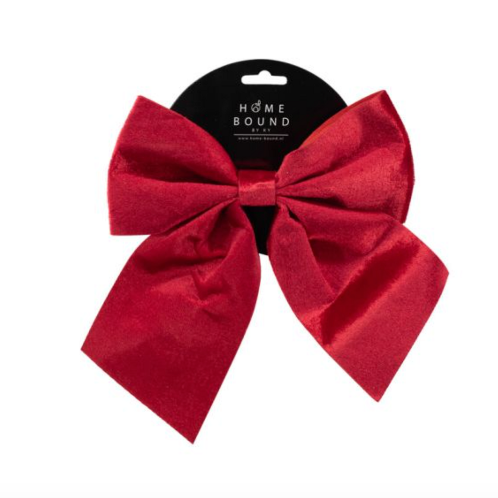 KOLONY Stoffen strik op kaart 20cm rood