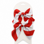 KOLONY Stoffen strik set van 2 rood/wit gestreept 13cm