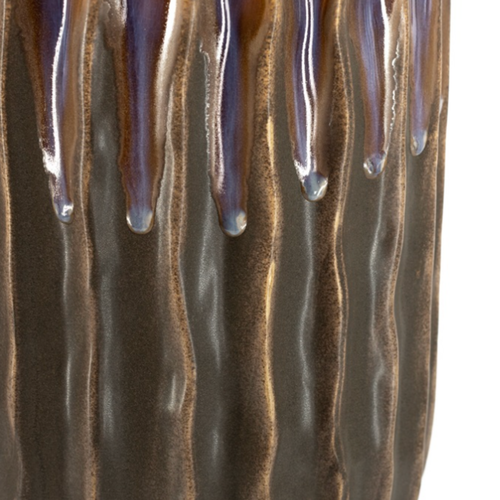 KOLONY Aardewerk vaas Twist L bruin  19,5x19,5x41cm