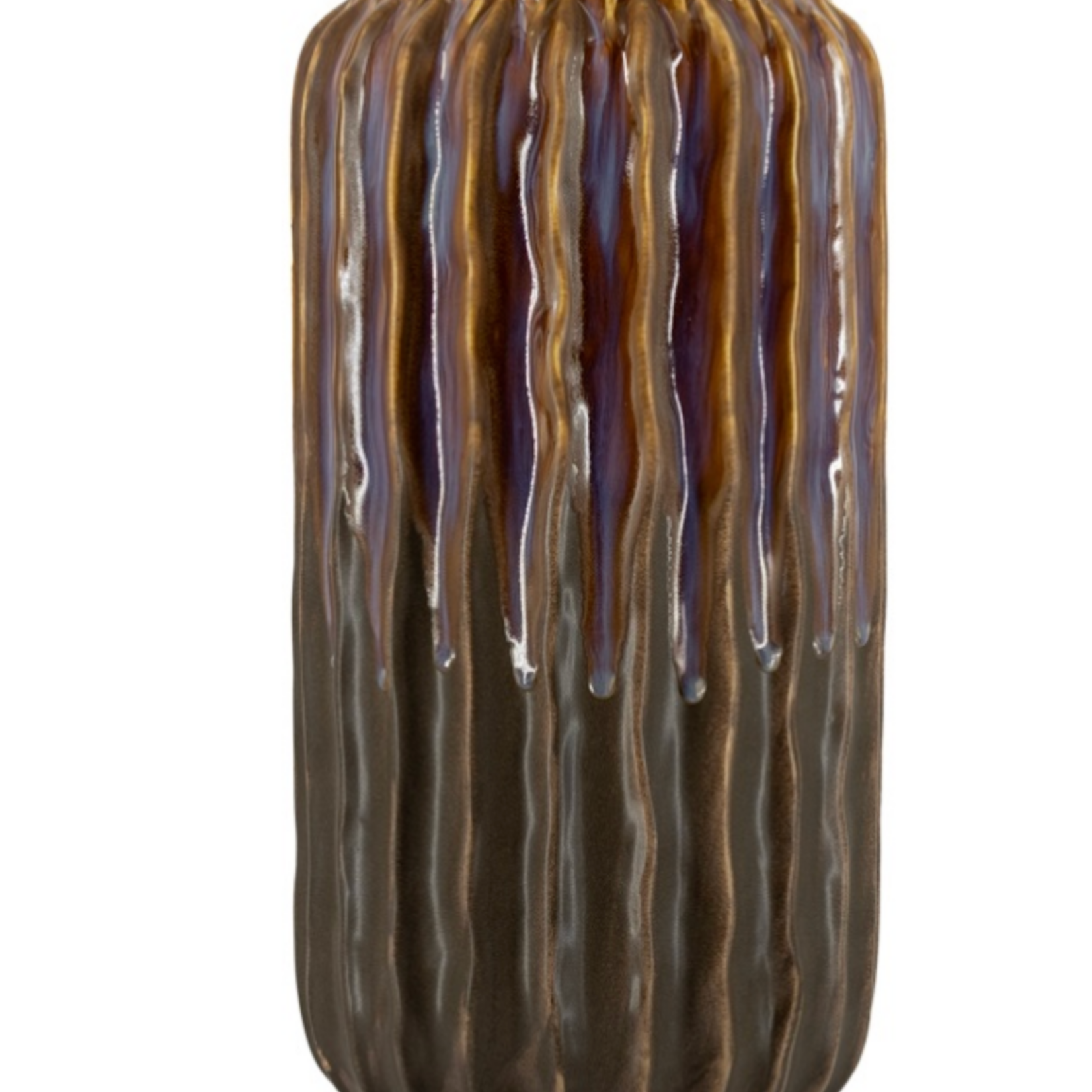 KOLONY Aardewerk vaas Twist L bruin  19,5x19,5x41cm